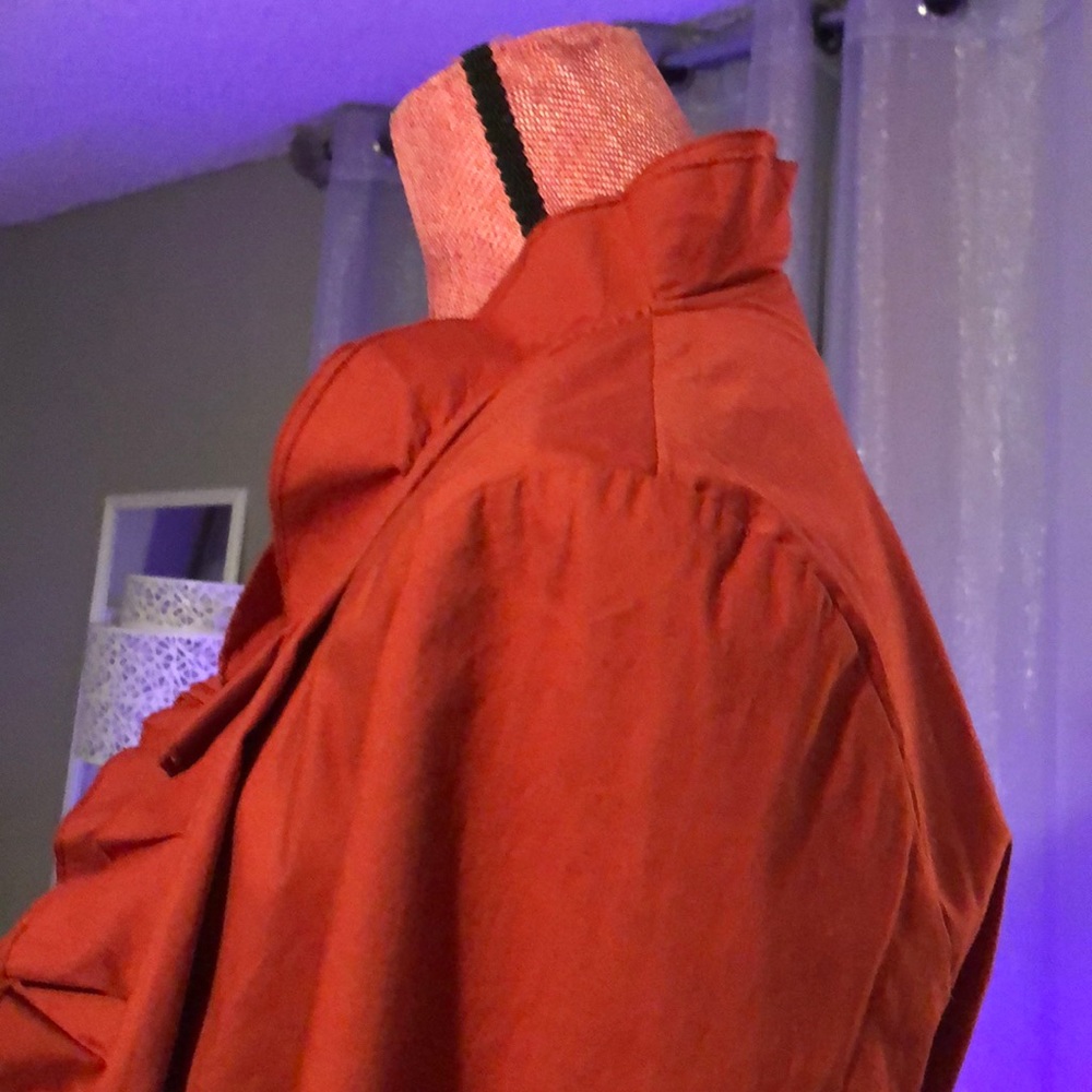 Rust Ruffle Blouse-Petite - Picture 6 of 8